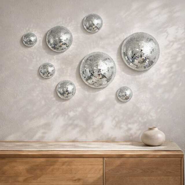 Mirror Tile Disco Ball Wall Decor 70S Retro Party Vibe - image 1