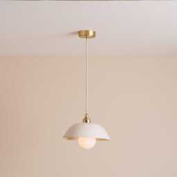 White Small Dusk Ceramic Lamp Shade & Pendant Set - thumbnail 2
