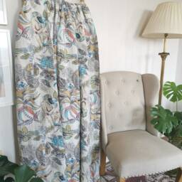 Kantha Stitch Pure Cotton Reversible Bed/Sofa Throw King Size - Tropical Animal Bird Handprinted Dohar Indian Blankets -White Paradise - thumbnail 2