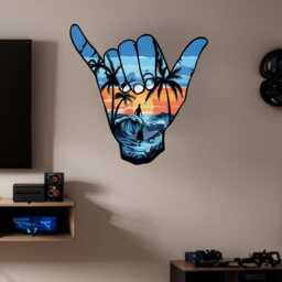 Shaka Sign Surfing Hawaii Tropical Wall Sticker Decal Mural Poster Self-Adhesive Removable Room, Home, Office Decor 1308 - thumbnail 3