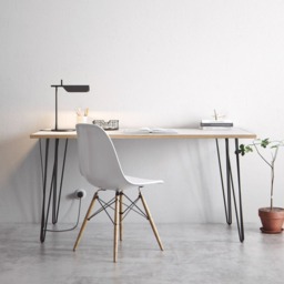 Hairpin Desk & Dining Table - White Formica Birch Plywood & Our Best Selling Pins All Sizes - thumbnail 2