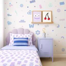 Preppy Pastel Wall Decals For Tween Girls - Aesthetic Stickers With Hearts, Butterflies, Smileys & Quotes - Removable, PVC-Free Room Decor