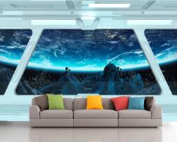 Sci-Fi Photo Modern Art Removable Wallpaper Wall Mural Futuristic Spaceship Fantastic Starship Interior Self-Adhesive Large Wallpape - thumbnail 1