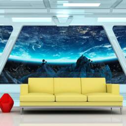 Sci-Fi Photo Modern Art Removable Wallpaper Wall Mural Futuristic Spaceship Fantastic Starship Interior Self-Adhesive Large Wallpape - thumbnail 3
