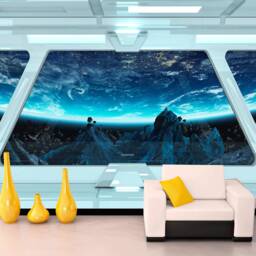 Sci-Fi Photo Modern Art Removable Wallpaper Wall Mural Futuristic Spaceship Fantastic Starship Interior Self-Adhesive Large Wallpape - thumbnail 2
