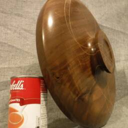 Inlaid Black Walnut Pedestal Bowl With Maple - thumbnail 2