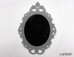 Modern Rococo Grey Photo Frame - Oval Baroque Picture