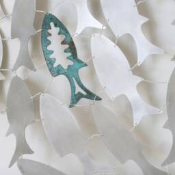 Metal Fish Wall Sculpture, Shoal & Algae, Copper Aluminum Art - thumbnail 3