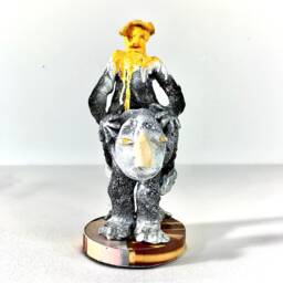Midnight Cowboy Sculpture Handmade Paper Clay Art Object - thumbnail 3