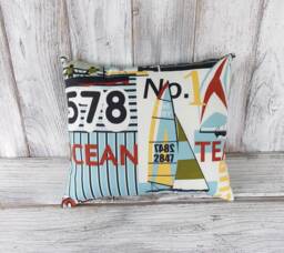 Pillow Cushion Stuffed Throw Sailing Racing Black Red White Home Decor - thumbnail 1