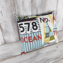 Pillow Cushion Stuffed Throw Sailing Racing Black Red White Home Decor - thumbnail 2