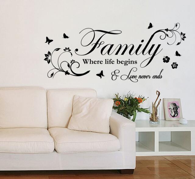 Family Where Life Begins - Wall Sticker Contemporary Vinyl Decal Modern Decor - image 1