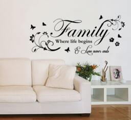 Family Where Life Begins - Wall Sticker Contemporary Vinyl Decal Modern Decor - thumbnail 1