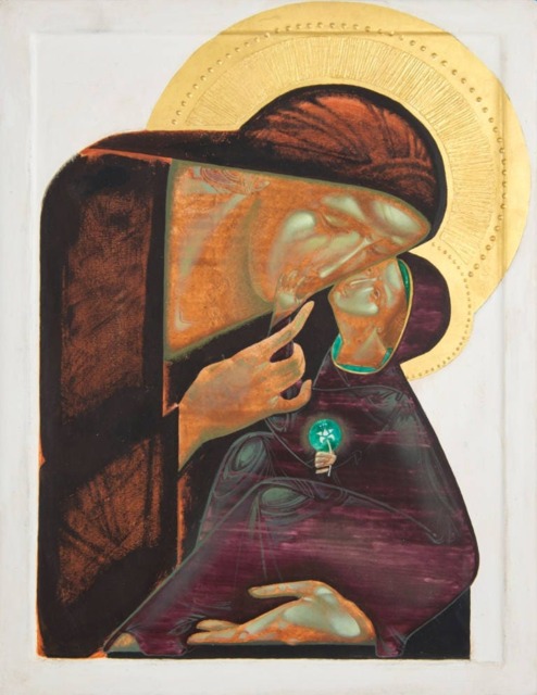 st. Anna, Canvas Original Art Print Of Modern Icon By Ivanka Demchuk - image 1