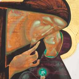 st. Anna, Canvas Original Art Print Of Modern Icon By Ivanka Demchuk - thumbnail 2