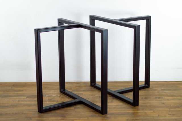 steel Dining Table Legs, Metal Trestles, Set Of 2, Diy - image 1