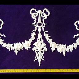 Large French Floral Louis Xvi Style Decorative Wall Furniture Applique Moulding Pedimen Gold Gilt Or White Plastic Decoration - thumbnail 2