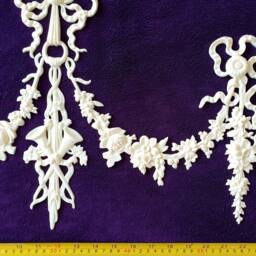 Large French Floral Louis Xvi Style Decorative Wall Furniture Applique Moulding Pedimen Gold Gilt Or White Plastic Decoration - thumbnail 3