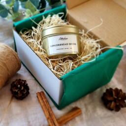 Gingerbread Scented Vegan Soy Wax Candle Gift Box, Warm Cosy Christmas Candles, Gingerbread House, Eco, Recyclable & Handmade - thumbnail 2