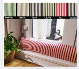 Weighted Draught Excluder Striped Cotton Draft Stopper, Custom Length