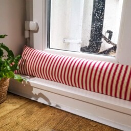 Weighted Draught Excluder Striped Cotton Draft Stopper, Custom Length - thumbnail 2