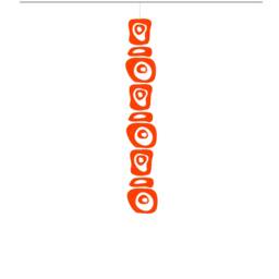 Orange Atomic Room Divider Mid Century Modern Acrylic Curtain - thumbnail 2