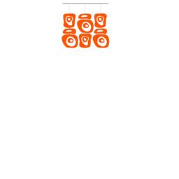 Orange Atomic Room Divider Mid Century Modern Acrylic Curtain - thumbnail 3