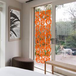 Orange Atomic Room Divider Mid Century Modern Acrylic Curtain