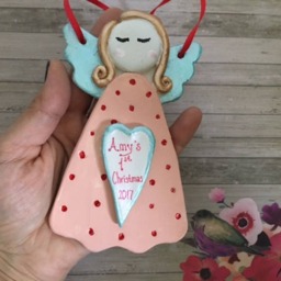 Handmade Personalized Angel Ornament/Fragrant Stones/Christmas - thumbnail 3