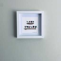 Cornish Sea Glass Birds On Driftwood Picture Framed Coastal Wall Art Natural Interior Decor Handmade in Cornwall - thumbnail 2