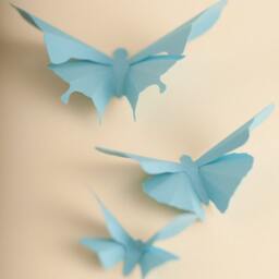 3D Wall Butterflies Sky Blue Butterfly Silhouettes For Girls Room, Nursery, & Home Decor - thumbnail 2