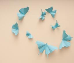 3D Wall Butterflies Sky Blue Butterfly Silhouettes For Girls Room, Nursery, & Home Decor - thumbnail 1
