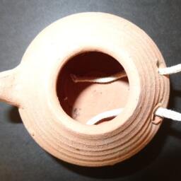 Made in Israel Pottery Oil Lamps, Brown Pottery Lamp, Decorative Pottery, Lamp, Lamp Oil Candles, Small Old Style Lamp - thumbnail 3