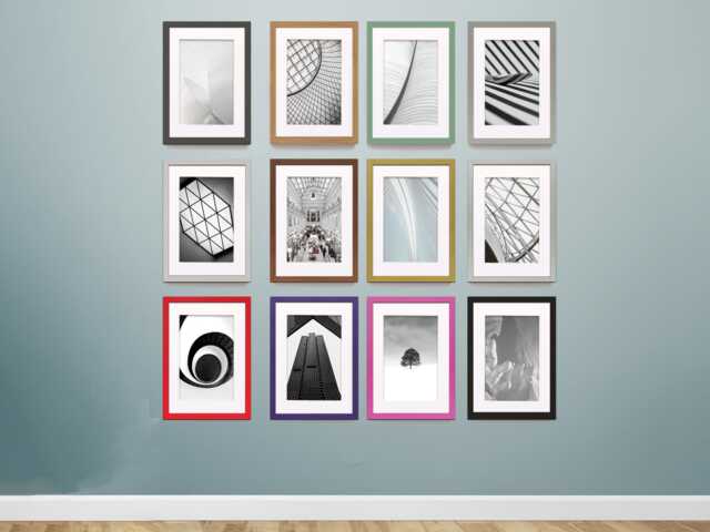 A2 For A3 Print/A4 A5 A6, Thin Handmade Photo Frames With Mount Home Decor Wall Art Anniversary Gift - image 1
