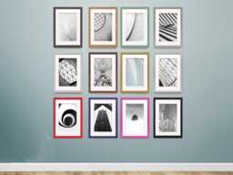 A2 For A3 Print/A4 A5 A6, Thin Handmade Photo Frames With Mount Home Decor Wall Art Anniversary Gift - thumbnail 1
