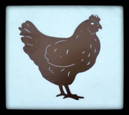 Metal Chicken Wall Art Antique Copper Farmhouse Decor - 16x16 - thumbnail 1