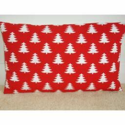 "Oblong Christmas Bolster Pillow Cover 12X20 Throw Sham Trees Cushion Case 20""X12"