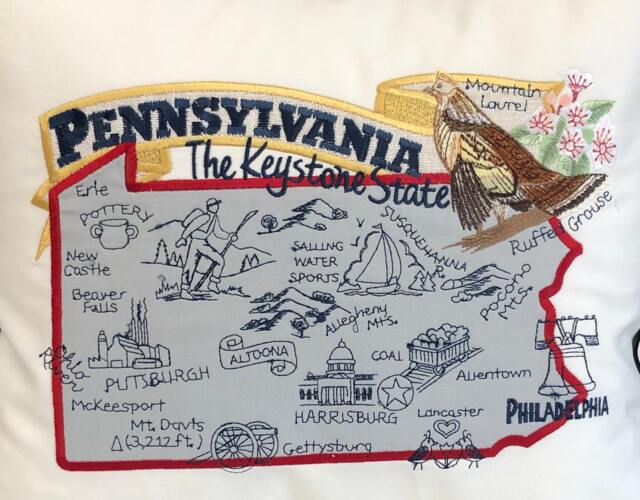 Pennsylvania State Pillow With Feather Insert - image 1