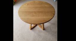 Handmade Solid Oak Round Dining Table Modern Farmhouse Style - 100cm - thumbnail 1