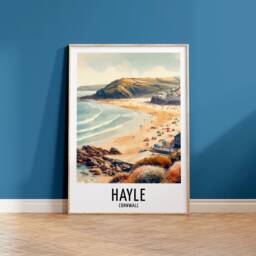 Hayle Travel Print - Watercolour Poster Design - Wall Artwork Cornwall UK Gifts Home Decor Art Gift England Picture - thumbnail 3