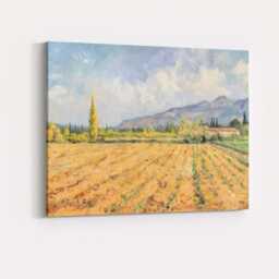 Golden Autumn Field Mountain Landscape Impressionist Canvas Wall Art Print Decor Picture Ready To Hang - thumbnail 4