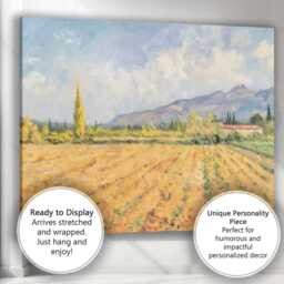 Golden Autumn Field Mountain Landscape Impressionist Canvas Wall Art Print Decor Picture Ready To Hang - thumbnail 3