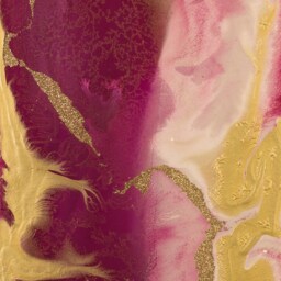 Fuchsia & Gold Glass Clock, Modern Home Decor, Handmade Art - thumbnail 3