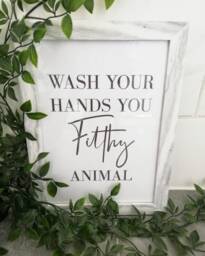 Original Wash Your Hands You Filthy Animal Bathroom Wall Decor Print - thumbnail 1