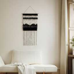 Boho Woven Wall Hanging - Narrow Long Vertical Art For Hallway, Entryway Or Above Fireplace