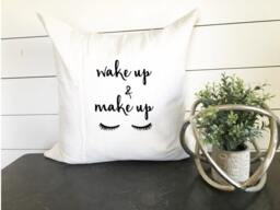 Wake Up & Make Pillow Cover, Teen Decor, Decorative Pillow, Throw Girly Decor - thumbnail 1