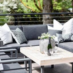Harper -- Black With Ivory Ikat Indoor/Outdoor Pillow Cover ??? Outdoor Pillows Waterproof Lumbar & White - thumbnail 4