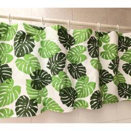 Cafe Curtain Window Valance/Window Treatment Topper/Kitchen/Bathroom/Kids Nursery Living Room Panel-Summer Green Tree Leaf, Free Gift - thumbnail 3