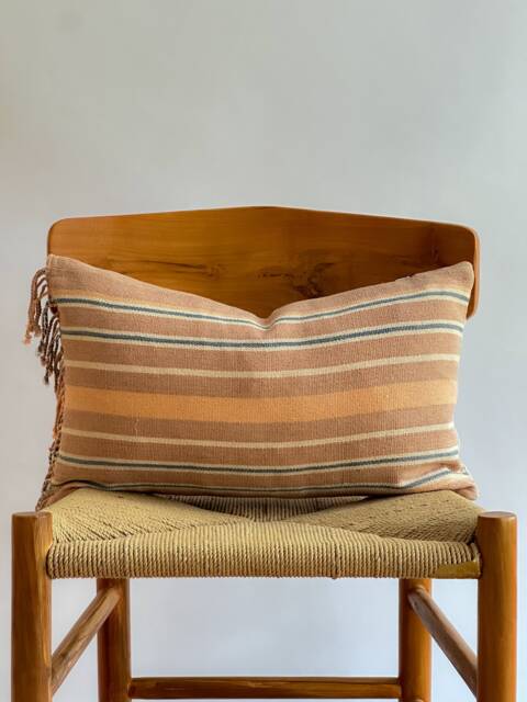 Hand Woven Natural Fiber Lumbar Pillow Cover - image 1