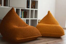 Rust/Cinnamon Bean Bag Chair, Chair For Living Room/Bedroom, Accent Custom Bags